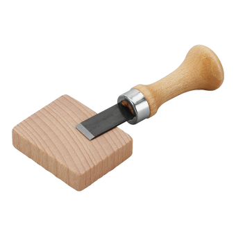 Knopflochstecher mit Holzunterlage