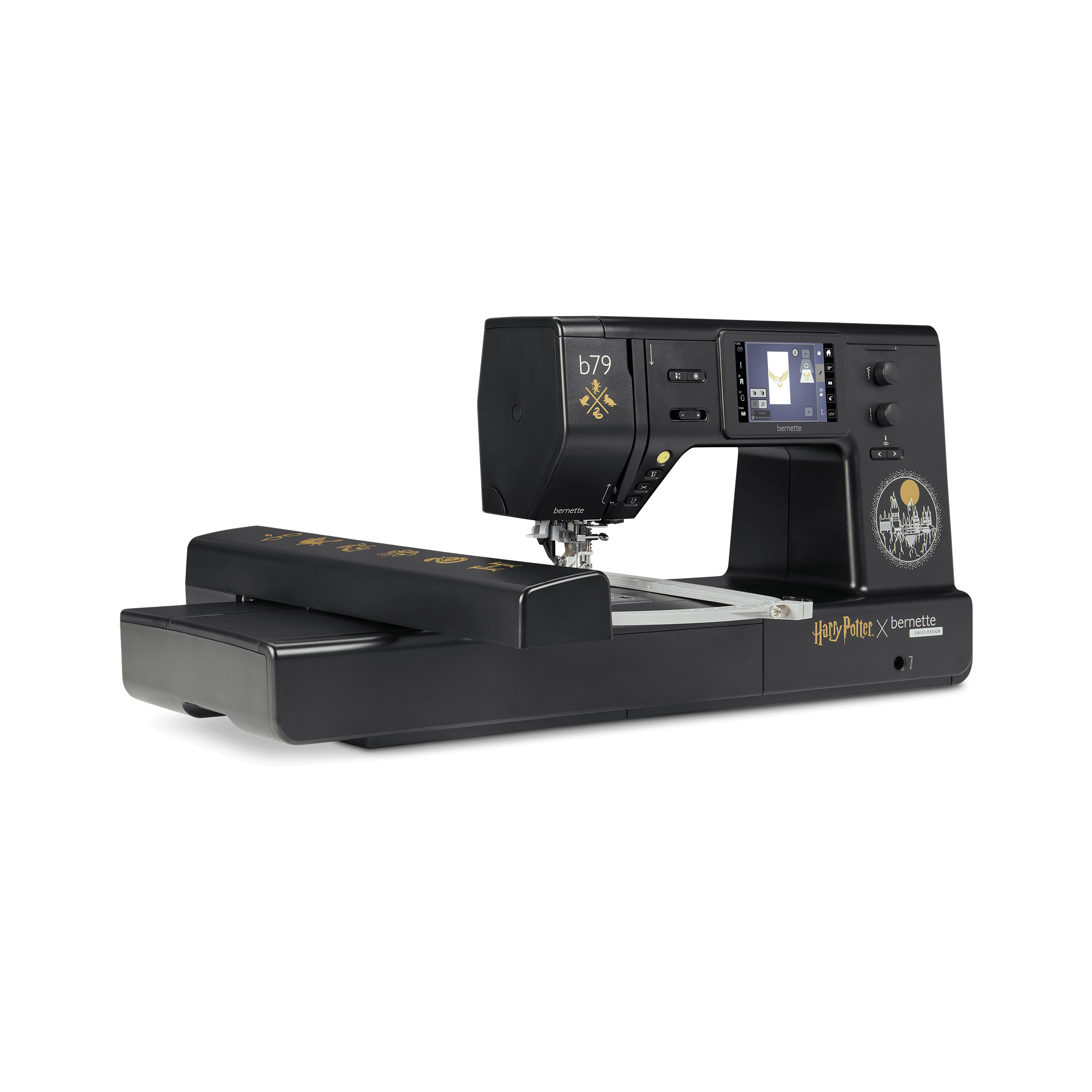 bernette 79 Special Edition Harry Potter als kombinierte N&auml;h- und Stickmaschine in Schwarz mit grossem Stickmodul und Farb-Touchscreen